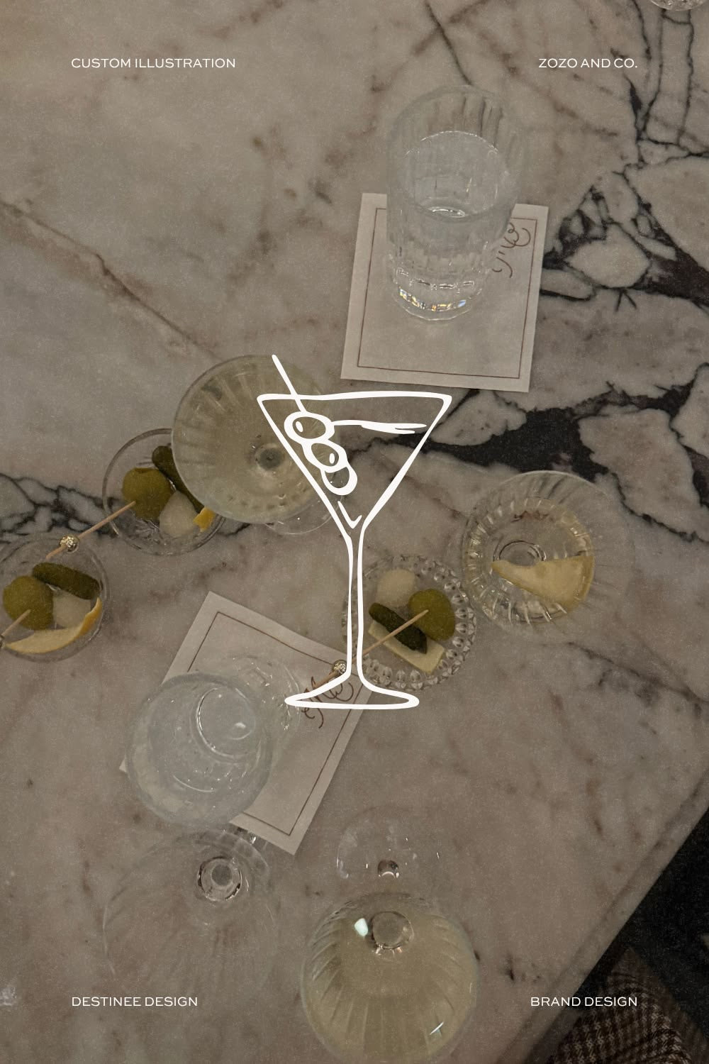 Black and ivory martini table styled with printable party details