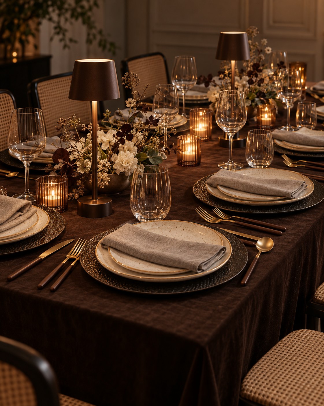 AI styling concept: Espresso + Bone: original Shop the Look inspiration image for this Thanksgiving tablescape