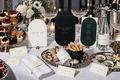 The After Dark Party printable collection with arched signs, food cards, wraps and labels at a party buffet