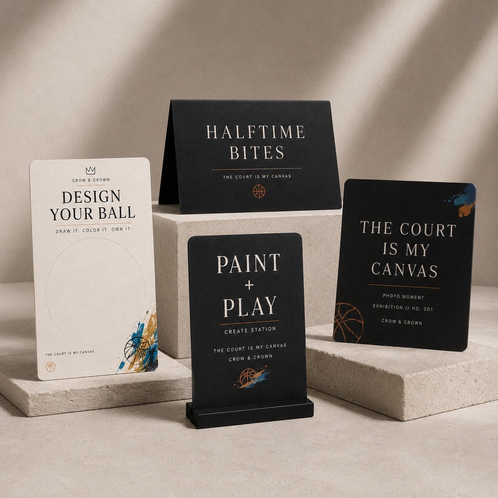 The Court Is My Canvas luxury black and ivory printable signage set