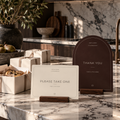 Please Take One and Thank You Thanksgiving printables with white favor boxes