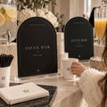 Drink Bar and Juice Bar fashion birthday printables with dispensers, cups and straws